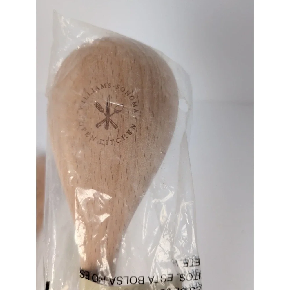 Williams Sonoma Open Kitchen Silicone Spatula & 2 Wooden Spoons - New